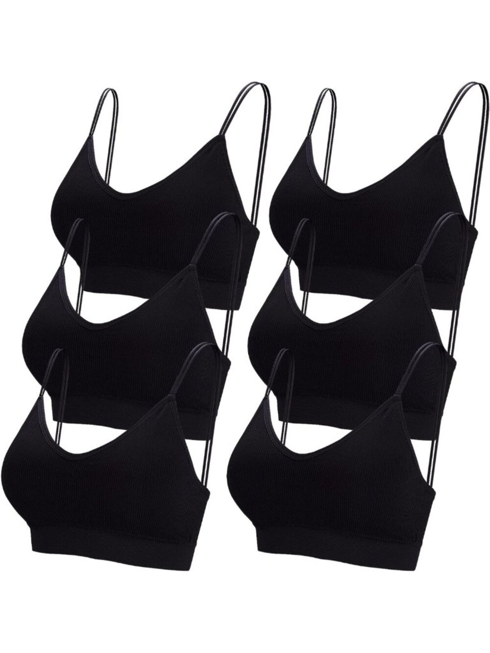 6 Pcs V Neck Padded Bralettes for Women - Seamless Comfort & Style